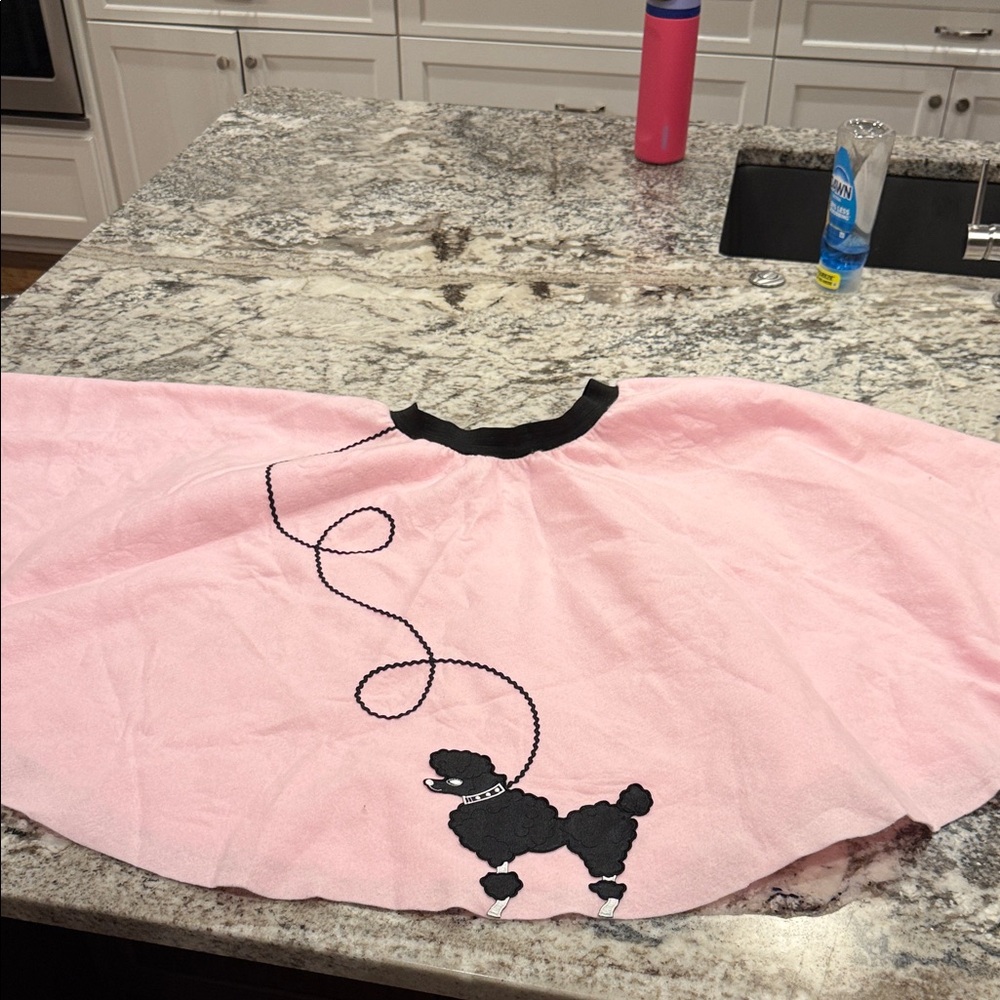 M/L Pink Poodle Skirt with Black Trim